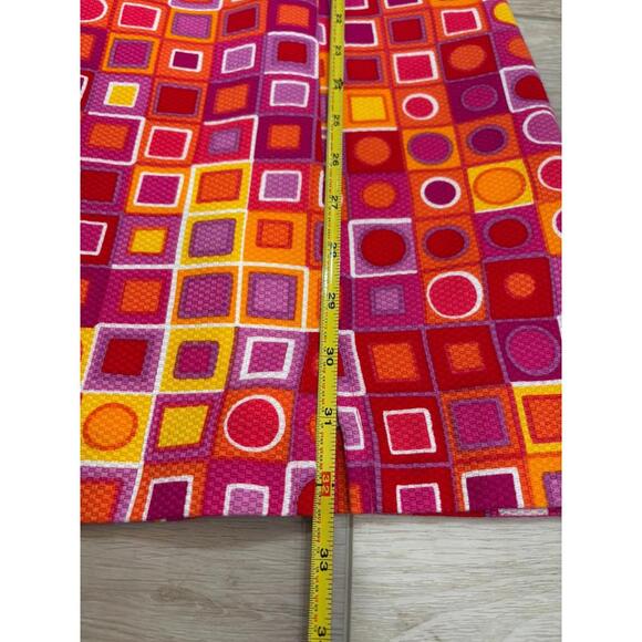 Vintage JSC Mini Dress Sleeveless Goemetric Print Pink Orange Size 8 Retro 60's - Picture 7 of 9